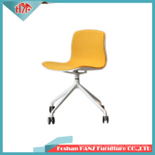 Plastic Swivel Without Armrest Office Chair with Aluminum Leg Wheels